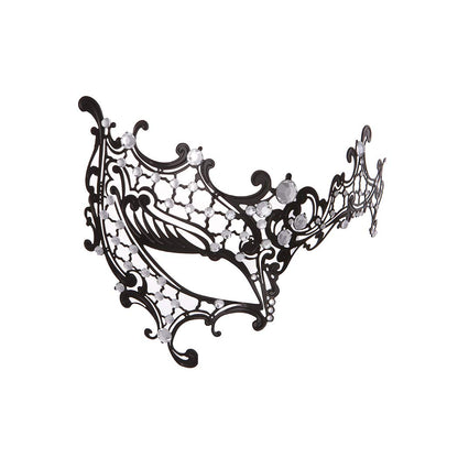 Rhinestone Metal Masquerade Mask for Women - Venetian Party Mask - Elegant Prom Ball Costume Accessory