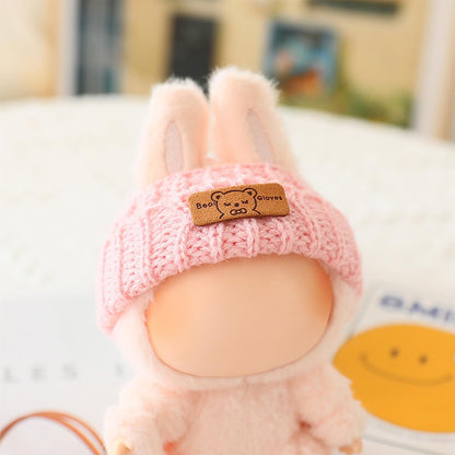 3 Piece Handmade Crochet Outfit for 17cm Dolls - Heart Sweater Hat & Bag Set