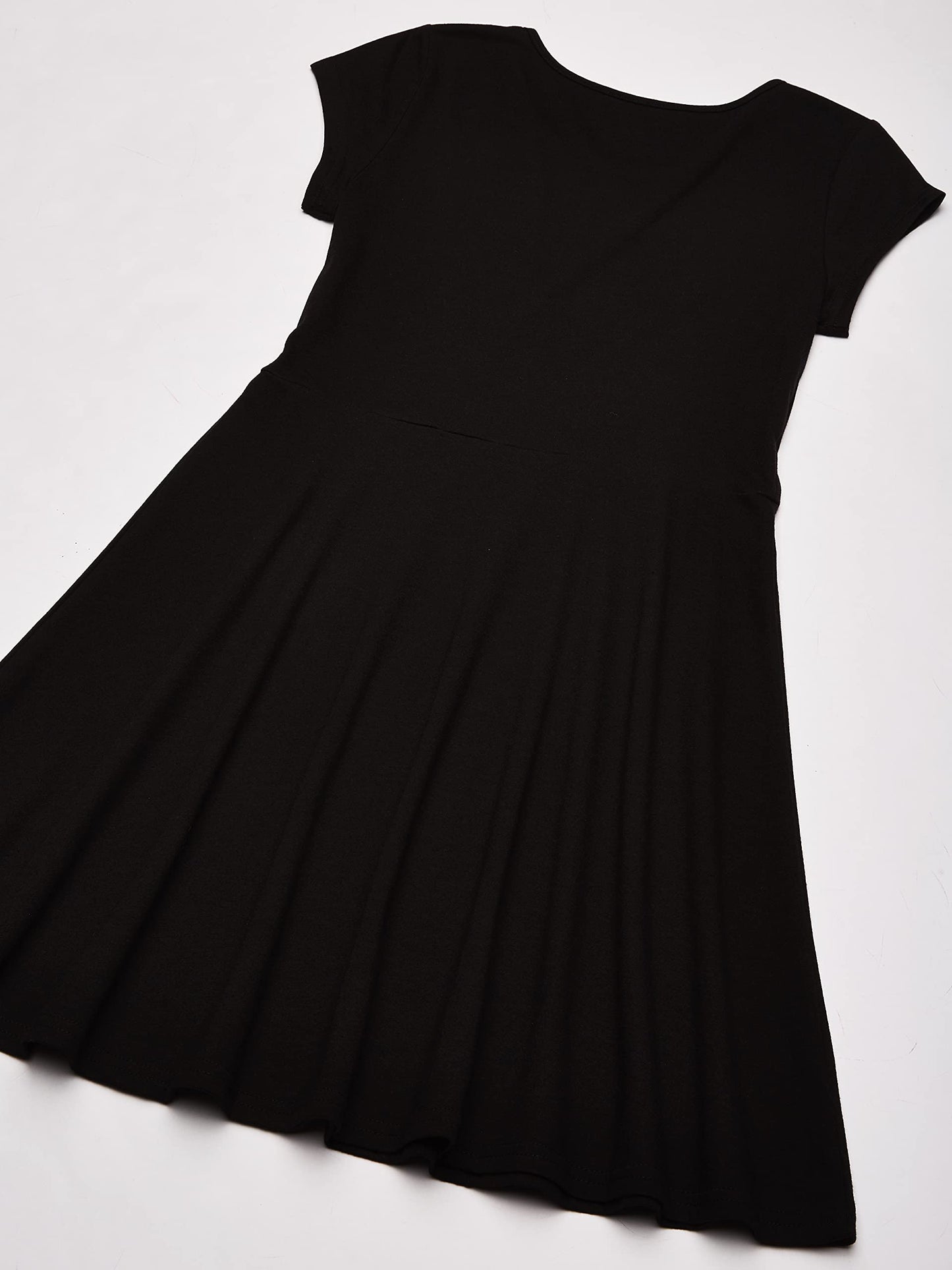 Girls Short Sleeve Skater Dress Round Neck Casual Summer Dress