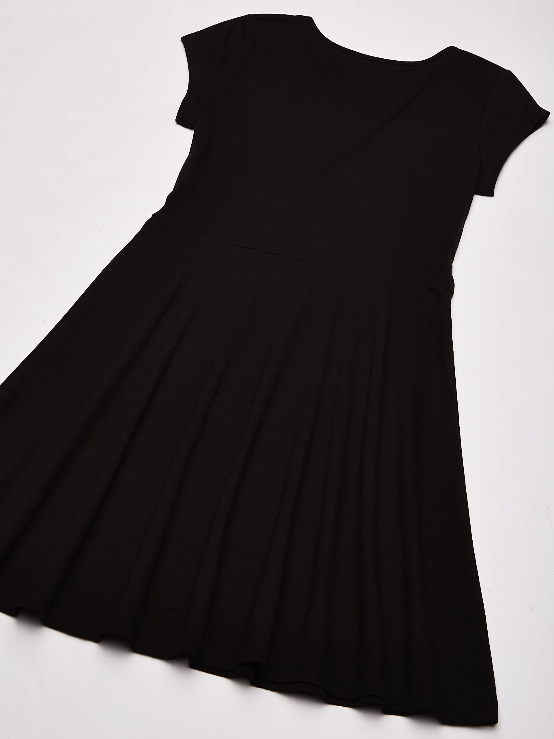 Girls Short Sleeve Skater Dress Round Neck Casual Summer Dress