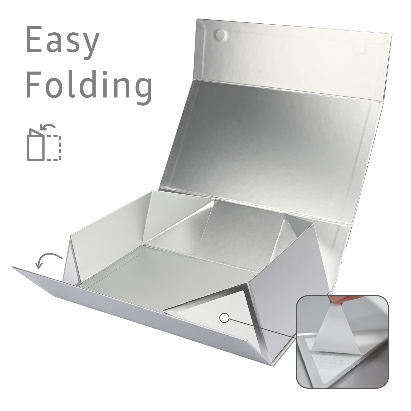 Gift Boxes with Lids 2 Pack - Magnetic Closure with Ribbon, Card, Filler & Sticker