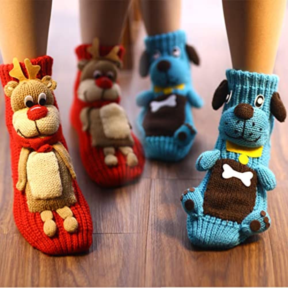 Cute Animal Socks for Women - Plush Long Stocking Socks with 3D Designs