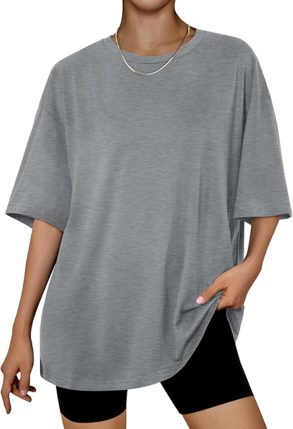 Women's Oversized Summer T-Shirt Short Sleeve Casual Workout Top