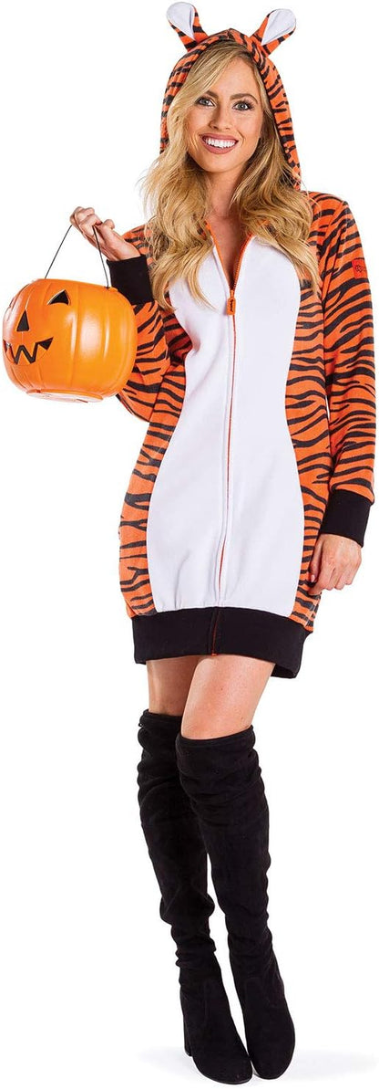 Deer Costume Dress - Women's Animal Halloween Outfit with Antlers and Crown