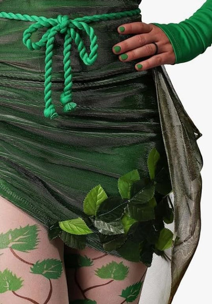 Women's Lethal Beauty Costume - Poison Ivy Halter Dress with Accessories
