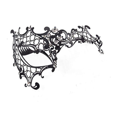 Rhinestone Metal Masquerade Mask for Women - Venetian Party Mask - Elegant Prom Ball Costume Accessory Half Face