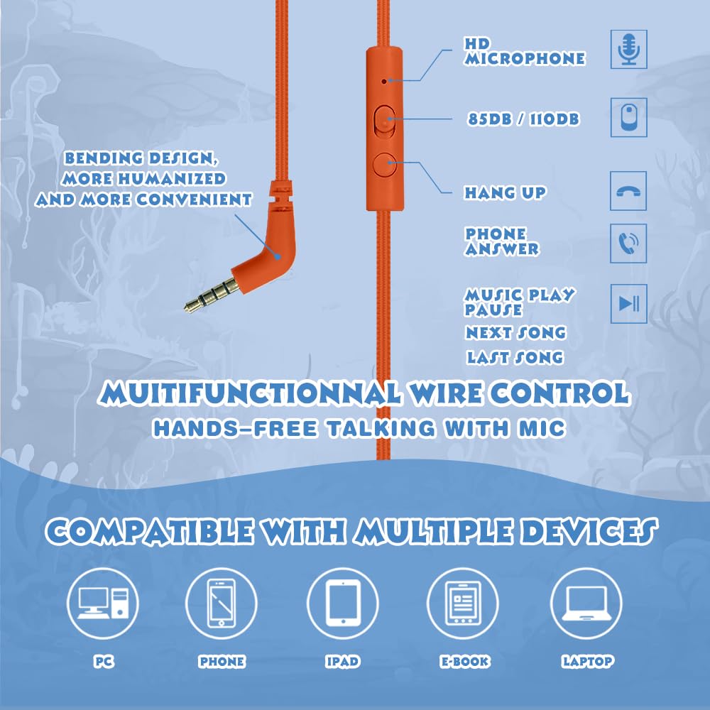 Kids Headphones Volume Limited 85/94dB - Wired Over-Ear Foldable Headset with Microphone Pink