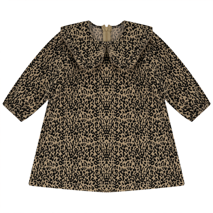 Lepord Print Corduroy Dress Ivory Leopard Print