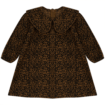 Lepord Print Corduroy Dress Cognac Leopard Print