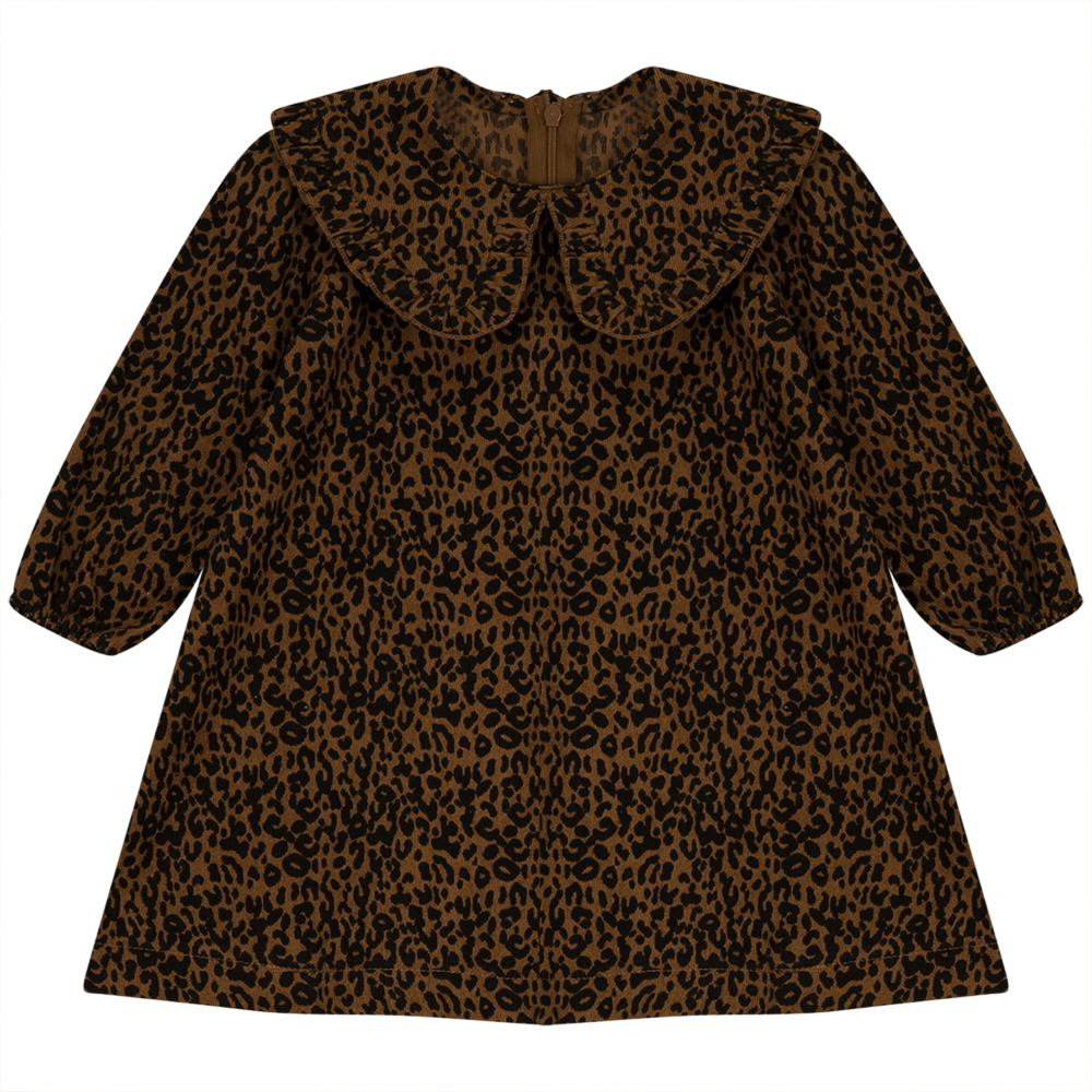 Lepord Print Corduroy Dress Cognac Leopard Print