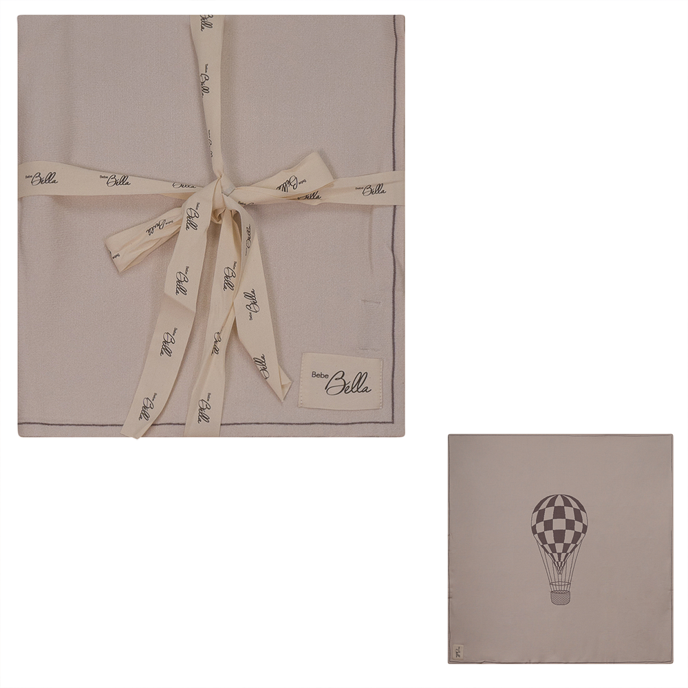 Knit Checkered Hot Air Balloon Blanket Dark Almond Mink One Size