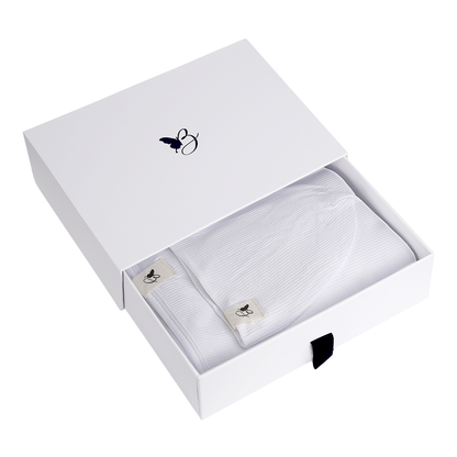 Bebe Bella Ribbed Blanket & Hat Set White 1 Month