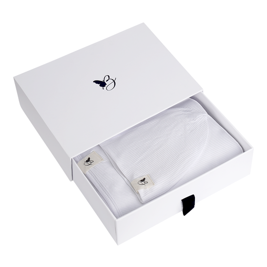 Bebe Bella Ribbed Blanket & Hat Set White 1 Month