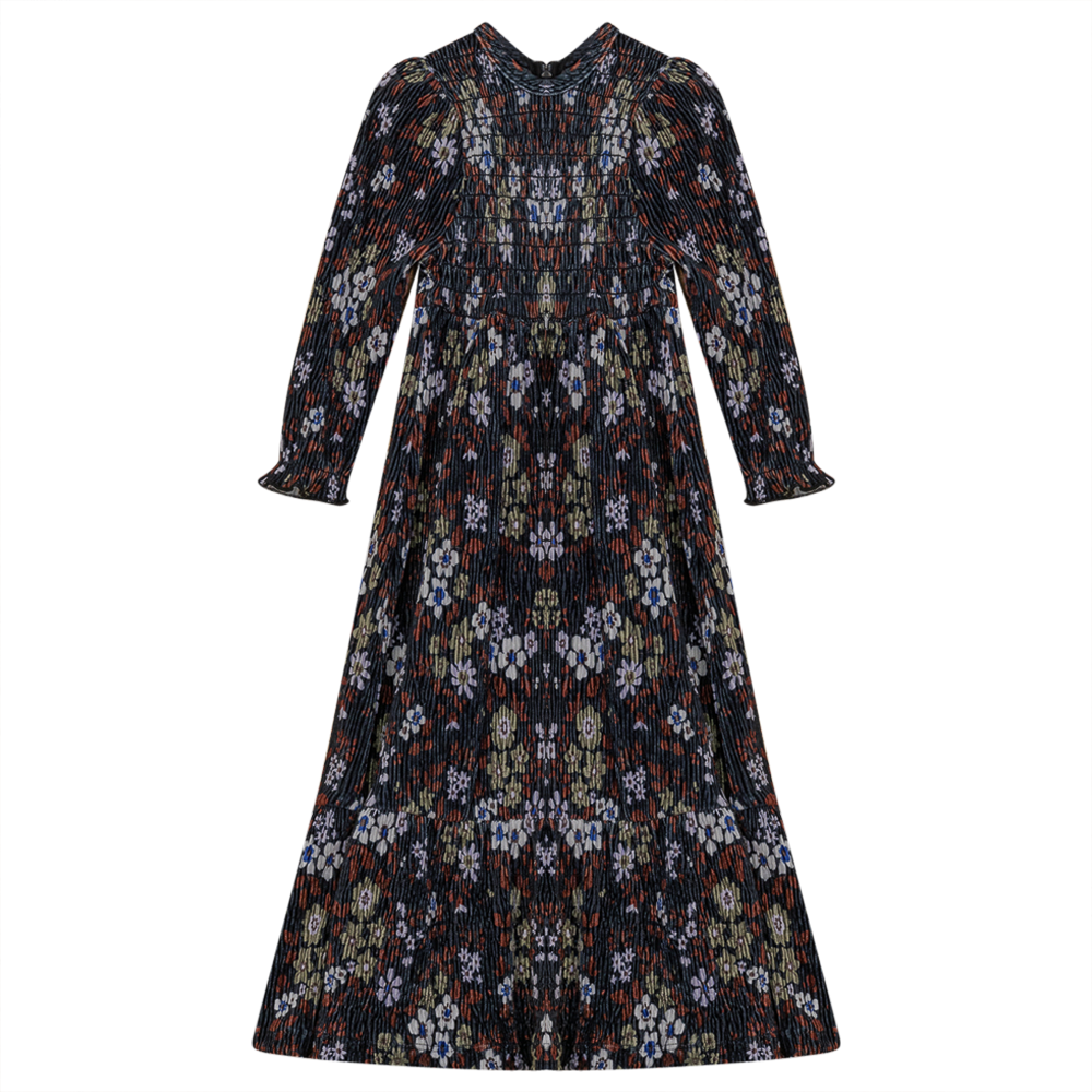 Tone On Tone Dress With Flower Print Floral print