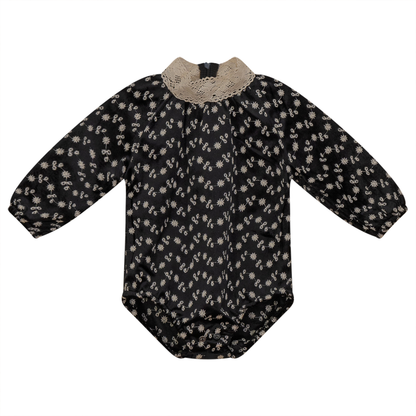 Embroidered Velvet Bubble Black