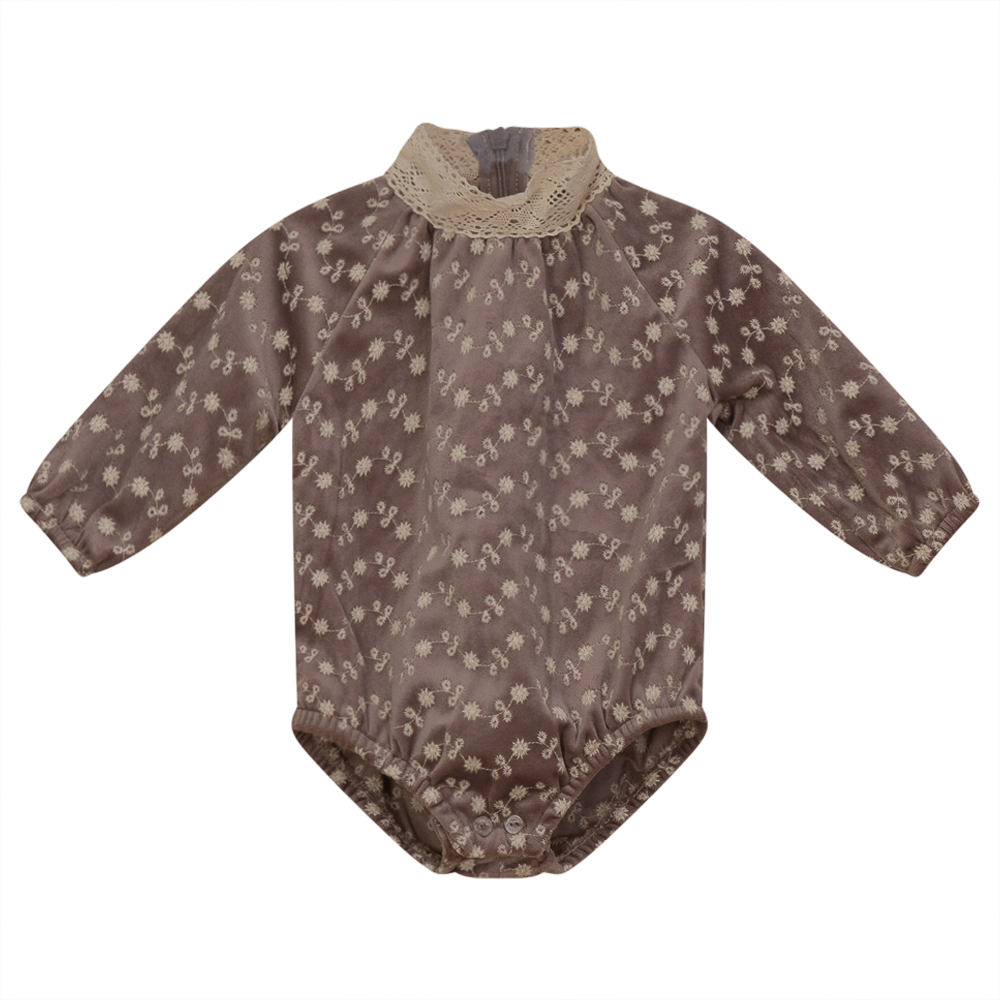 Embroidered Velvet Bubble Mauve