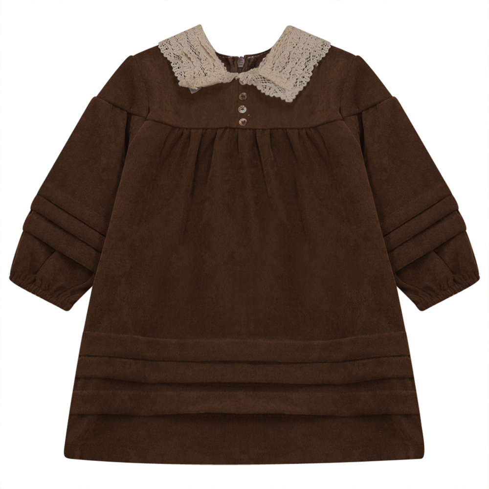 Lace Collar Dress Coffee