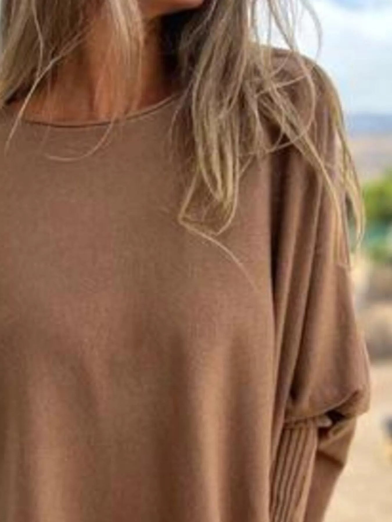 Full Size Round Neck Long Sleeve Knit Top with Lace Trim Plus Size