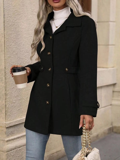 Button Up Long Sleeve Coat
