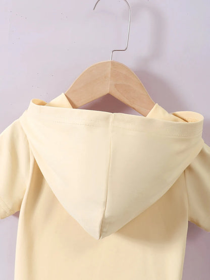 Children's Dog Short Sleeve Hoodie and Shorts Set