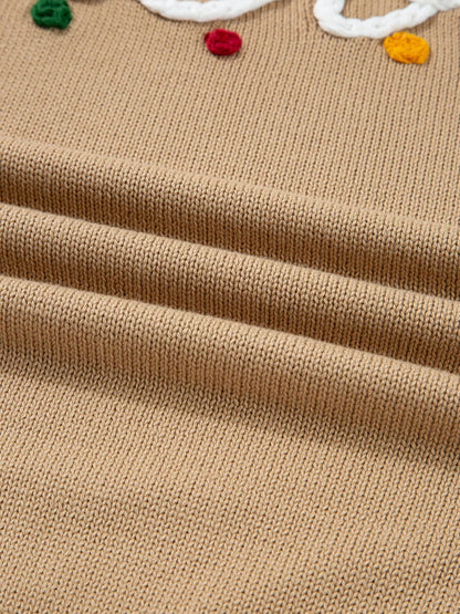 Merry Colorful Dot Detail Christmas Dolman Sweater