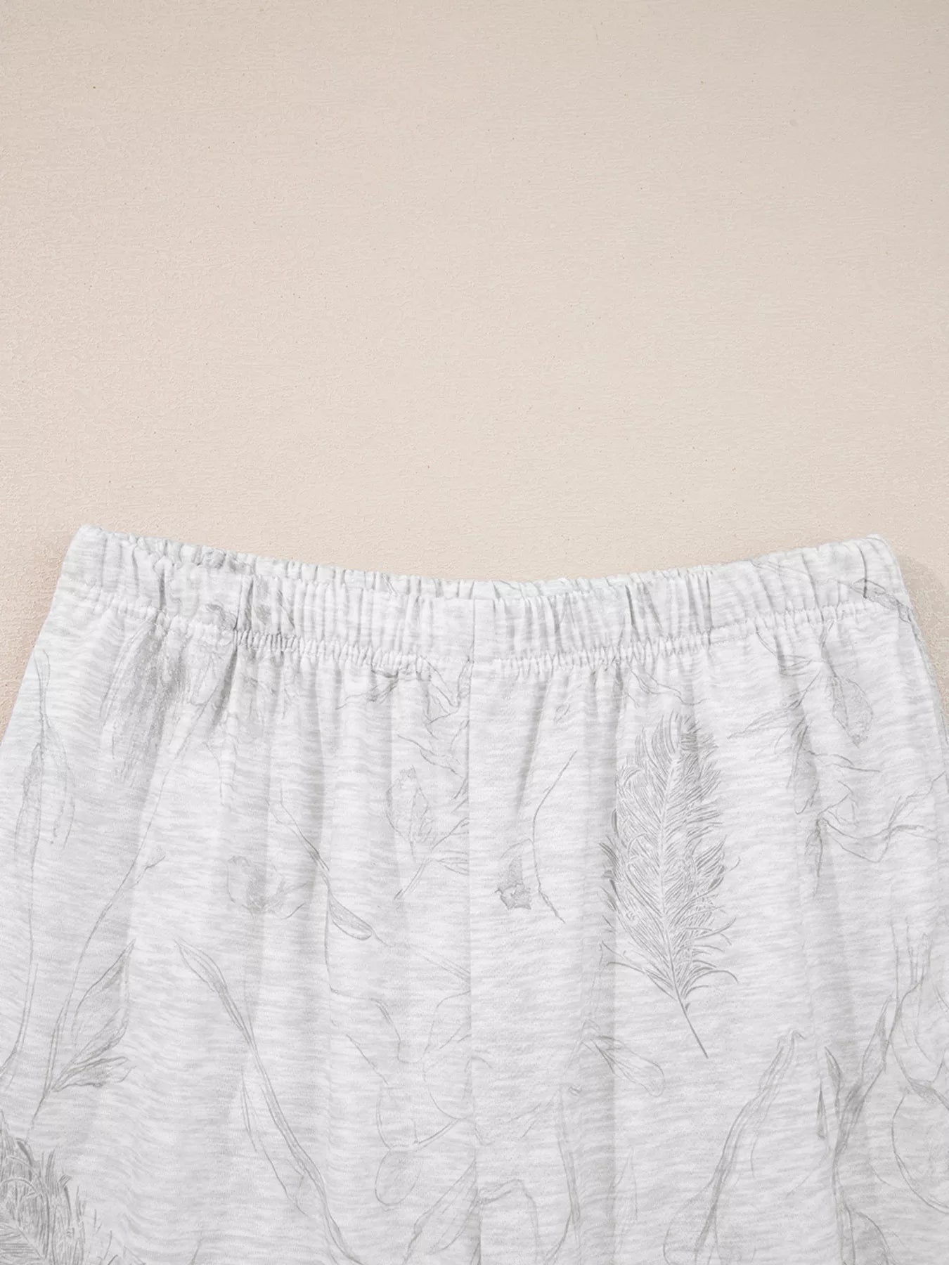 Abstract Print Loose Drop Sleeve Hoodie and Elastic Waistband Pants Set