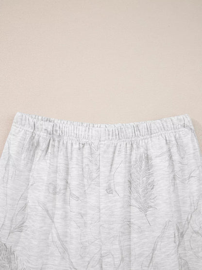 Abstract Print Loose Drop Sleeve Hoodie and Elastic Waistband Pants Set