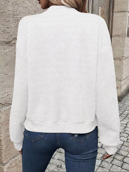 Texture Zip-Up Bomber Jacket