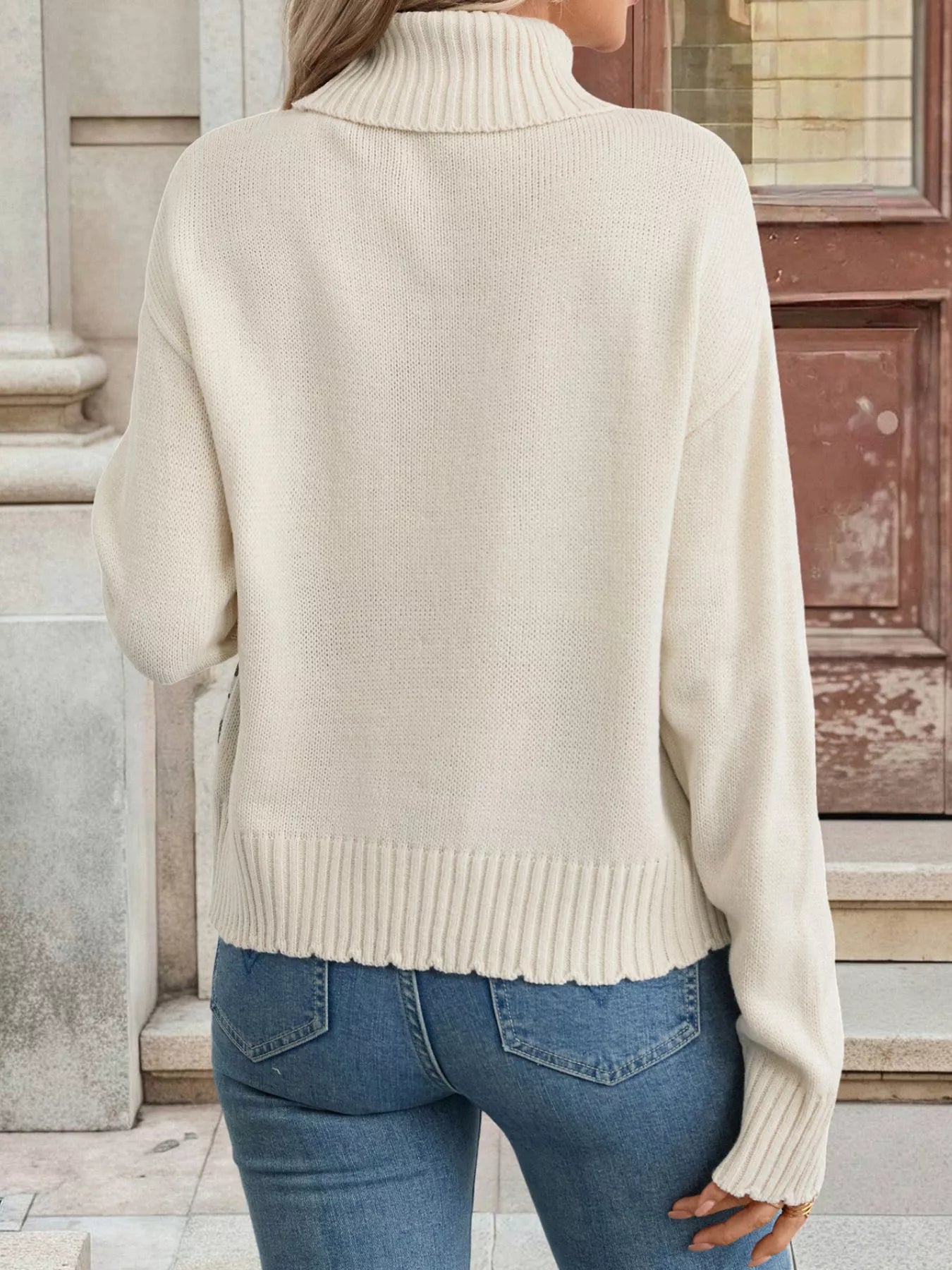 Cable Knit Turtleneck Sweater