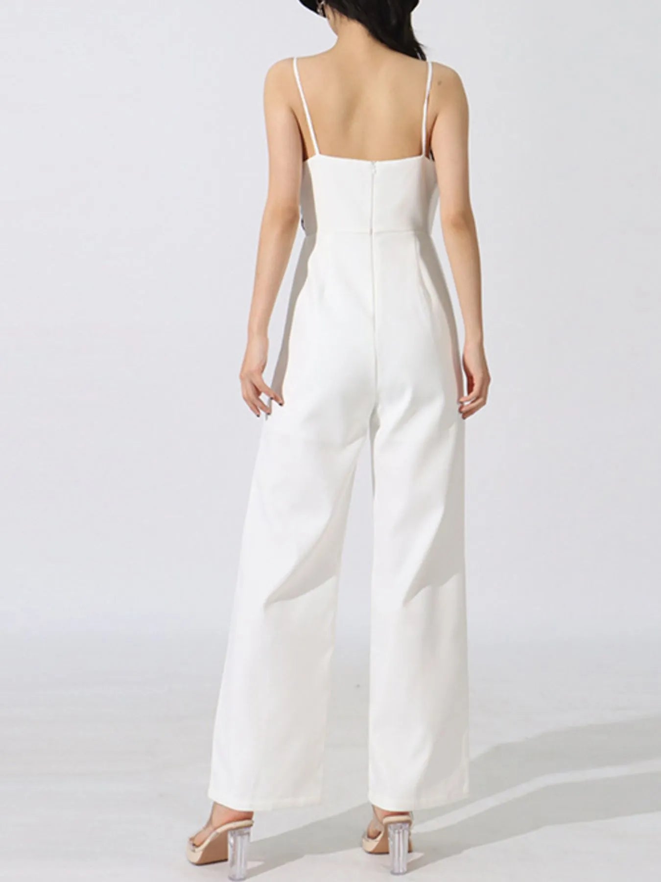 Contrast Sleeveless Wide-Leg Jumpsuit
