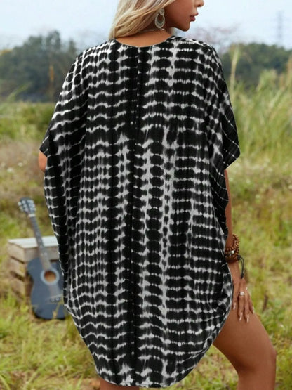 Tie-Dye Open Front Kimono Cardigan