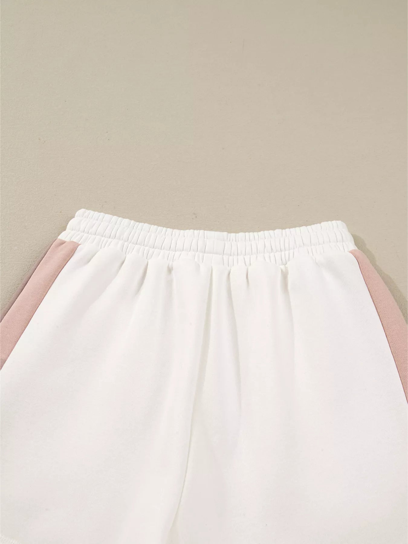 Color Block Patchwork Drop Shoulder Pullover and Shorts Set