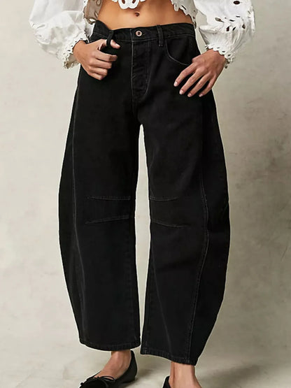 Wide Leg Relaxed Fit Jeans Black