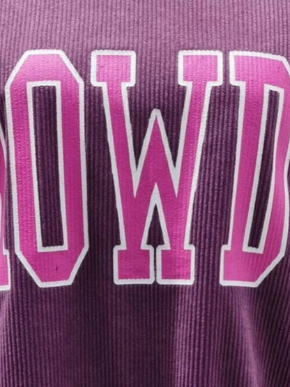 Full Size Howdy Round Neck Oversized Sweatshirt Plus Size