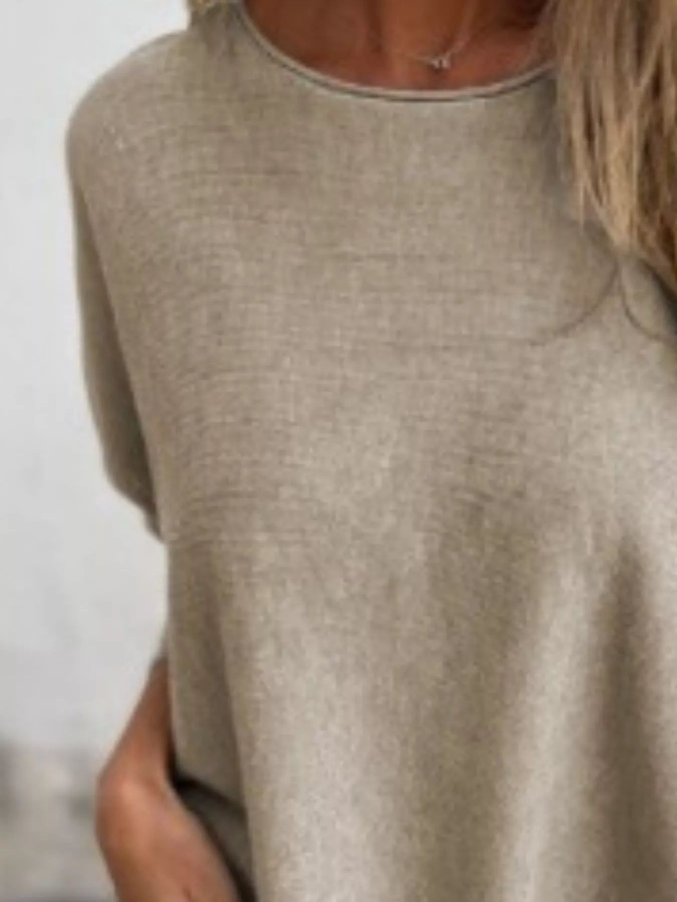 Full Size Round Neck Long Sleeve Knit Top with Lace Trim Plus Size