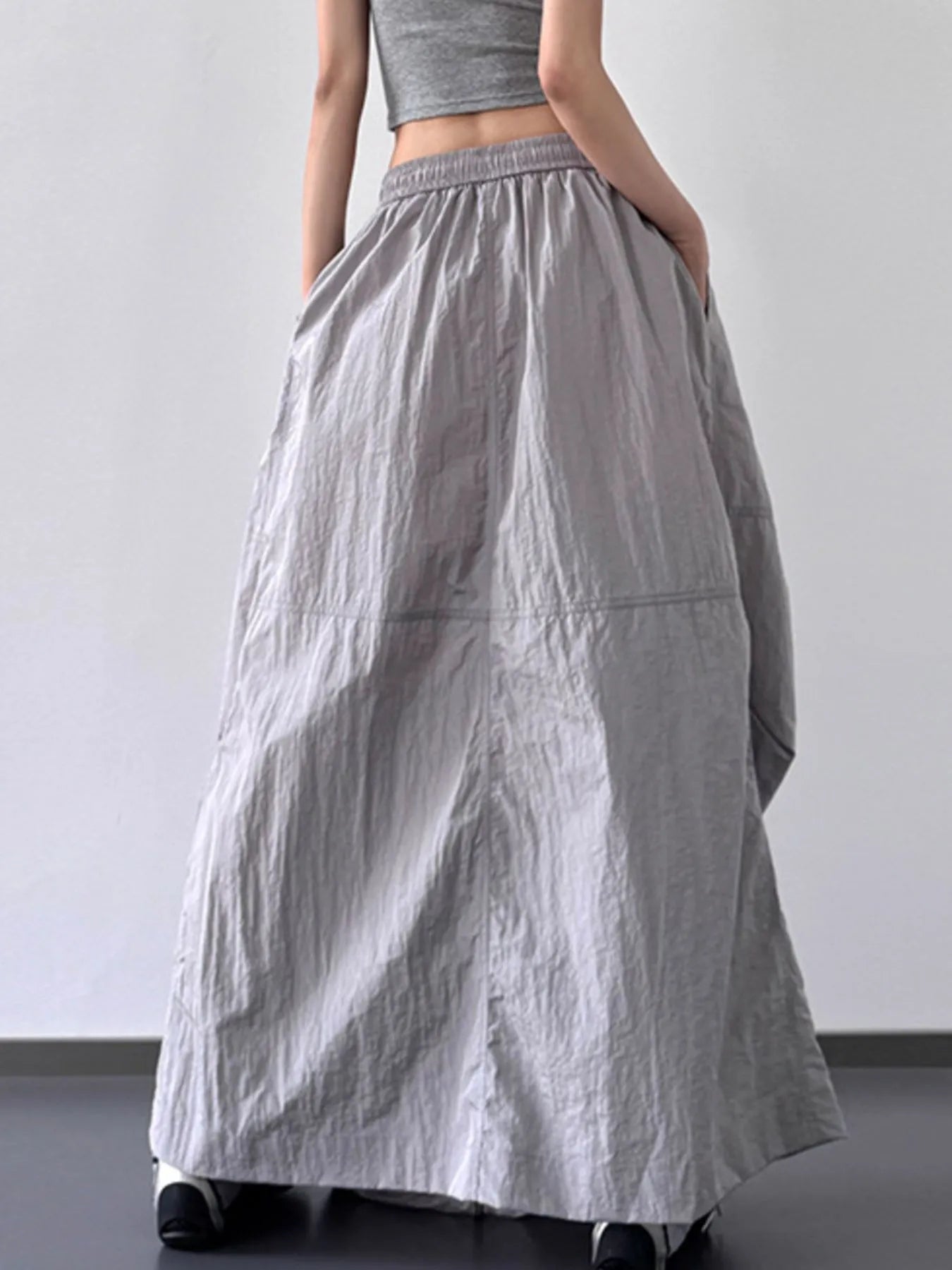 Drawstring Maxi Skirt