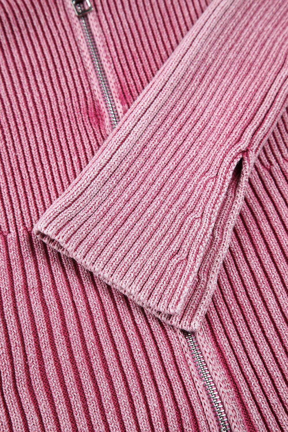 Back To School Sweater - Double Take Ribbed Off-Shoulder Zip Up Long Sleeve Cardigan