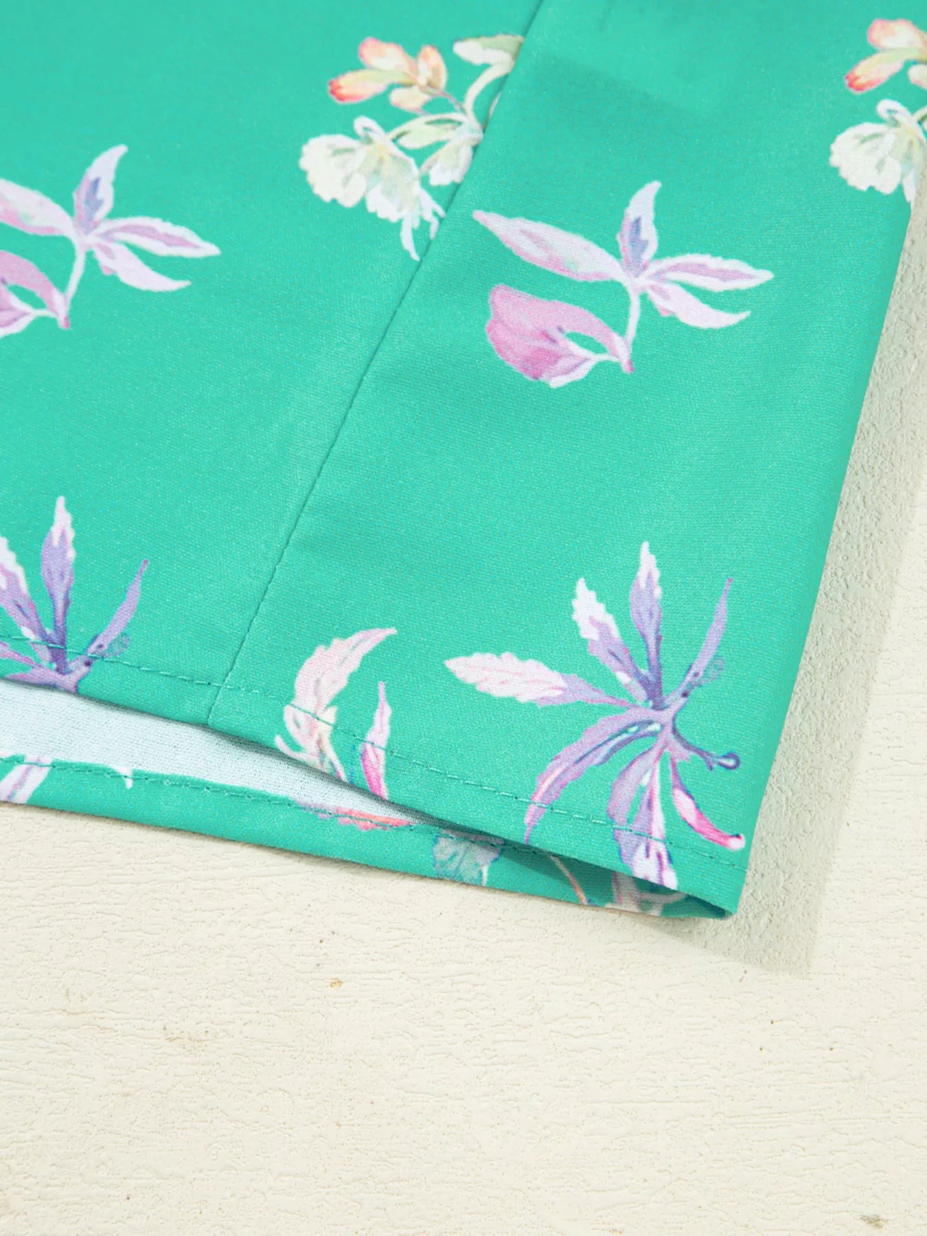 Floral Lantern Sleeve Button Front Shirt