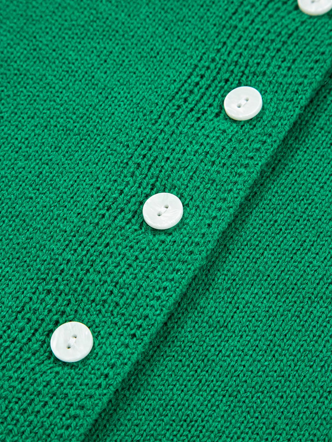 Solid Color Knit Button Drop Shoulder Sweater Cardigan