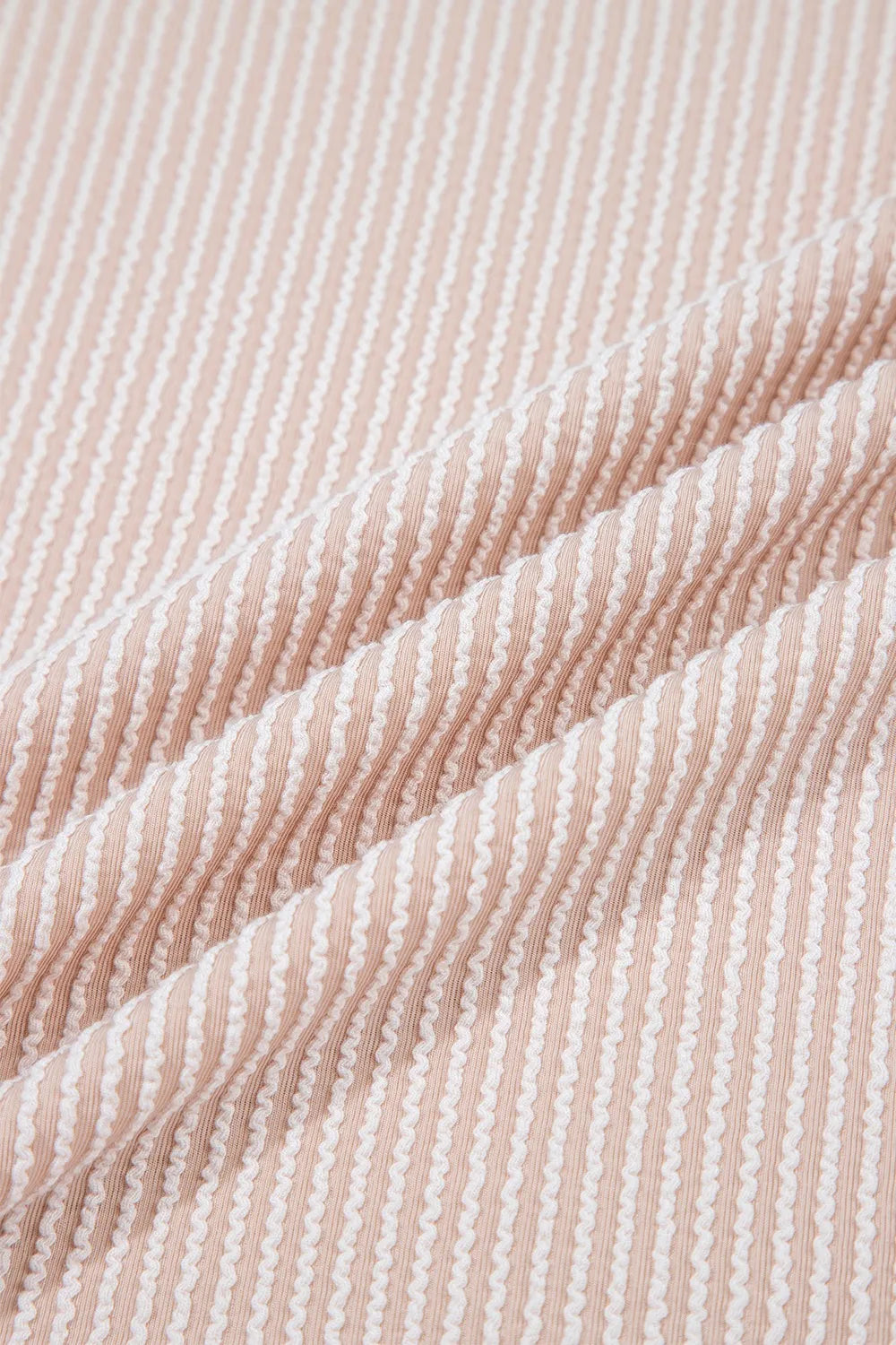 Leopard Trim Round Neck Ribbed T-Shirt