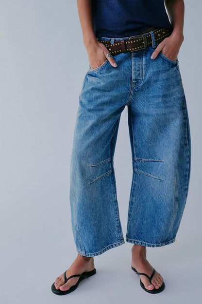Wide Leg Jeans with Pockets Medium