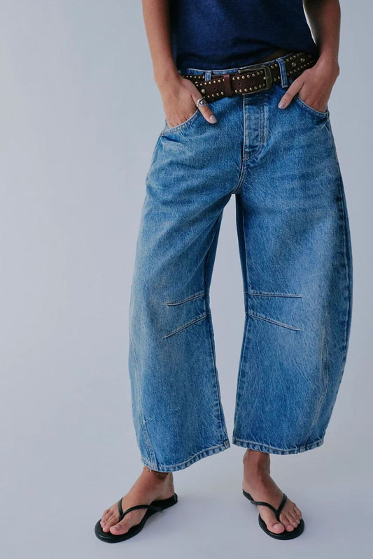 Wide Leg Jeans with Pockets Medium