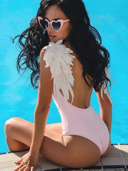 Backless Wide Strap Parent-Child Swimwear