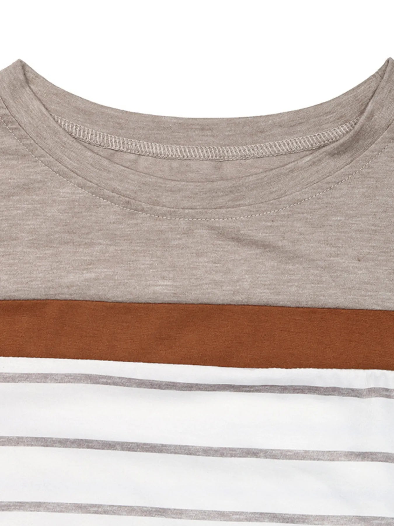 Casual Striped Long Sleeve Color Block T-Shirt