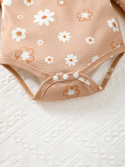 Children's Ruffled Floral Bodysuit and Bloomer, Headband Set