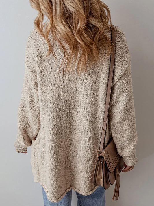 Button-Up Cardigan with Pockets