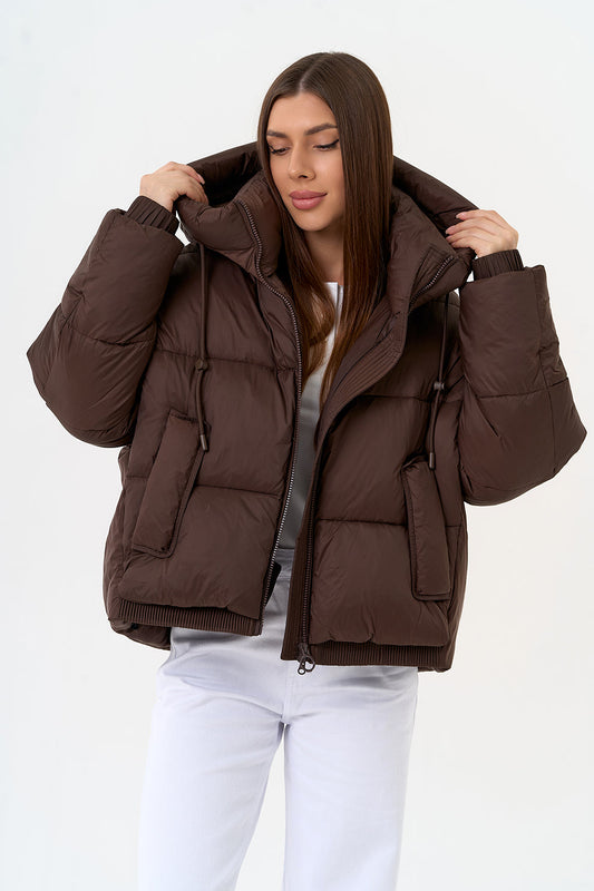 Dark Chocolate Insulated Bio-Down Jacket