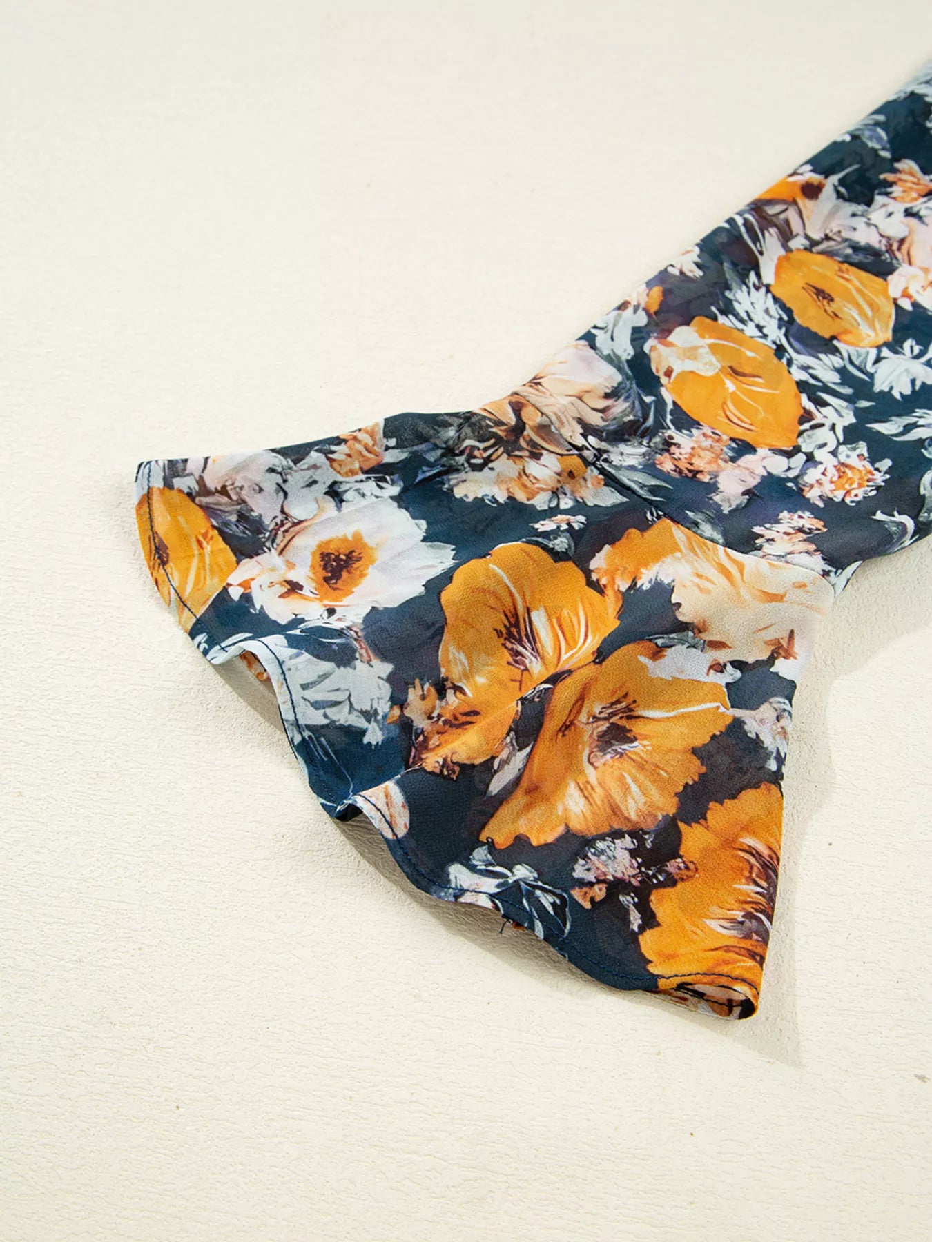 Floral Off Shoulder Bell Sleeve Smocked Peplum Top