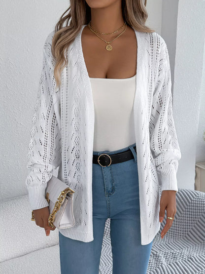 Openwork Open Front Cardigan