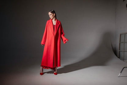 Chester Premium Wool Cashmere Coat in Sicily Red